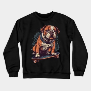 Bulldog on a skateboard Crewneck Sweatshirt